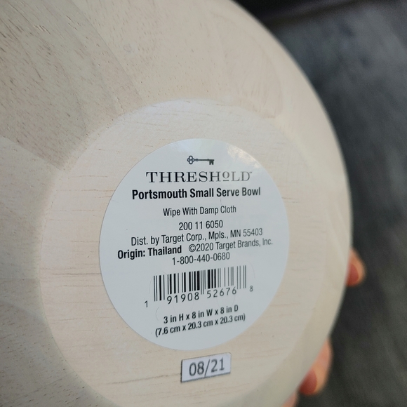 NEW Lot of 3 Threshold 7oz Rubberwood Whitewash Portsmouth Small Serving Bowls - Picture 5 of 8
